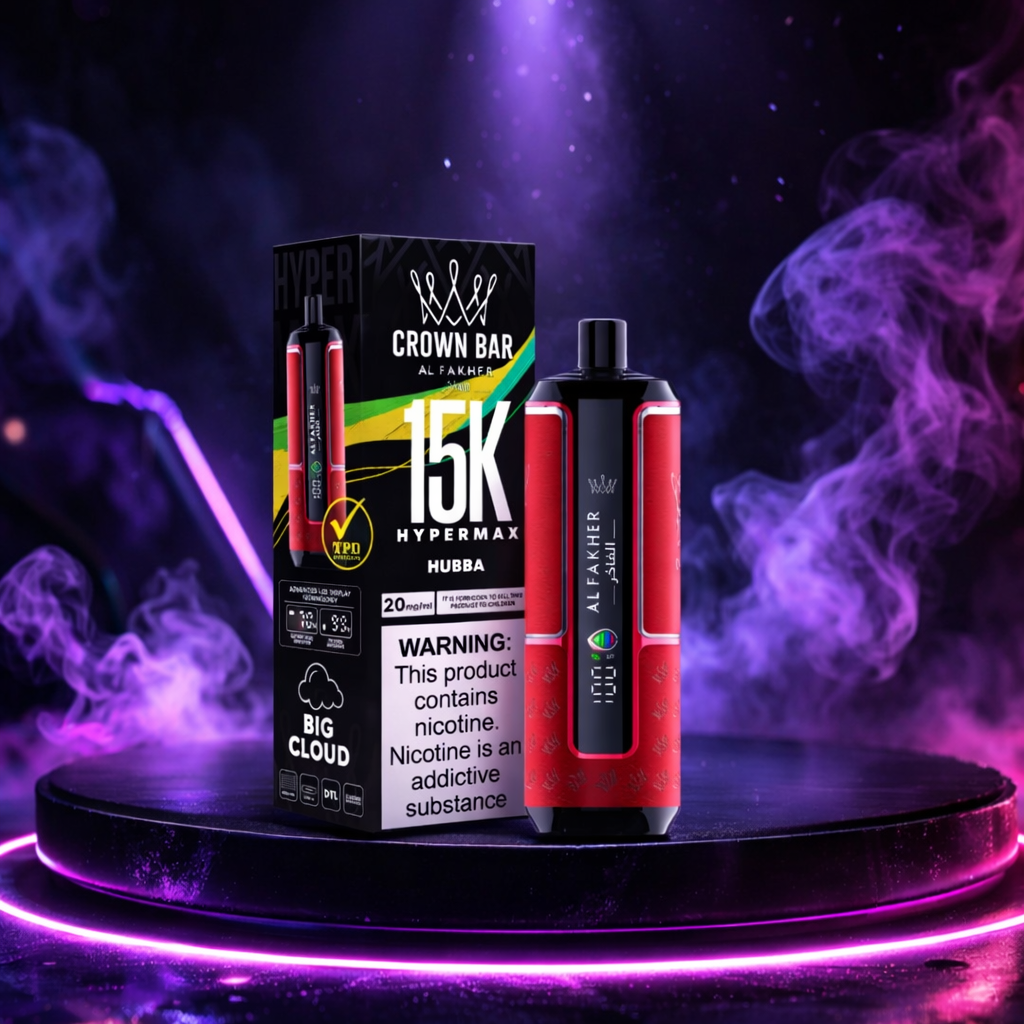 Al Fakher Crown Bar HyperMax 15K - Vaper desechable con muchas caladas y sabor Hubba