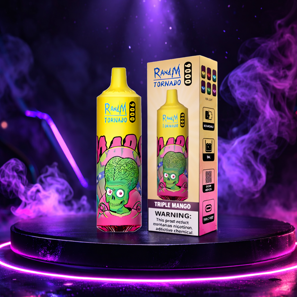 RAndM Tornado 9K - Vaper con nicotina muchas caladas 9000 puff Triple Mango