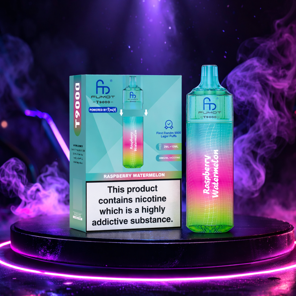 Fumot T9000 9K - Cigarrillos electrónicos desechable 9000 caladas sabor Raspberry Watermelon