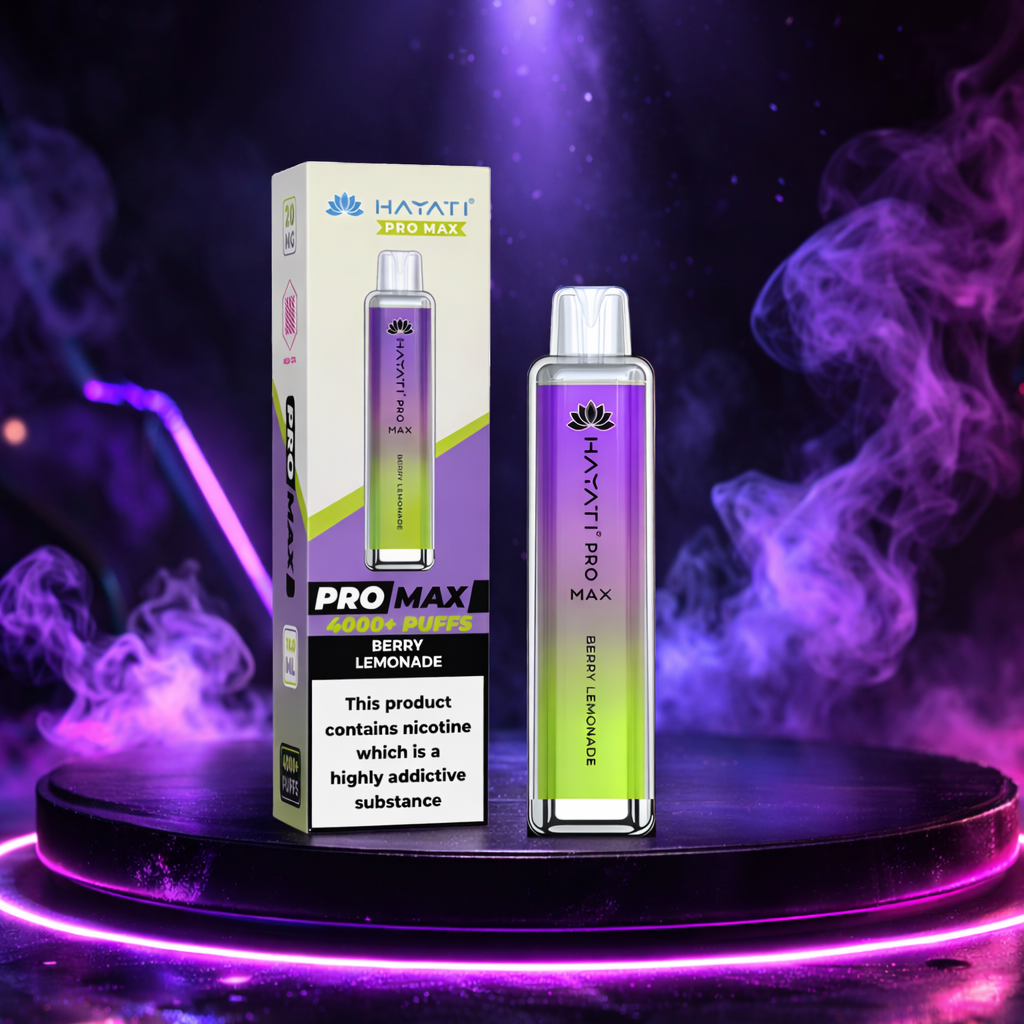 Hayati Pro Max 4K - Vaper con nicotina desechable 4000 caladas Berry Lemonade