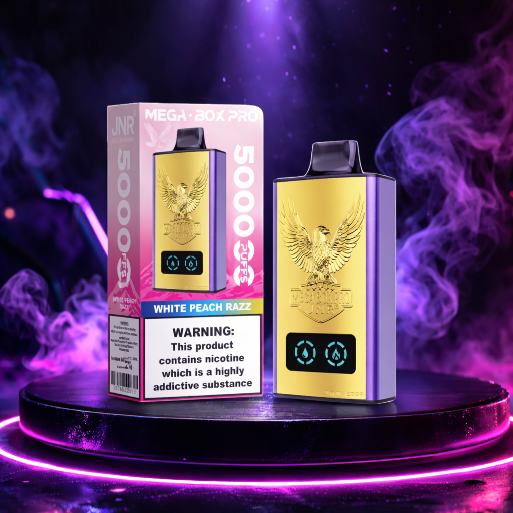 JNR Mega Box Pro 50K - Vaper con nicotina 50000 caladas sabores vaper White Peach Razz