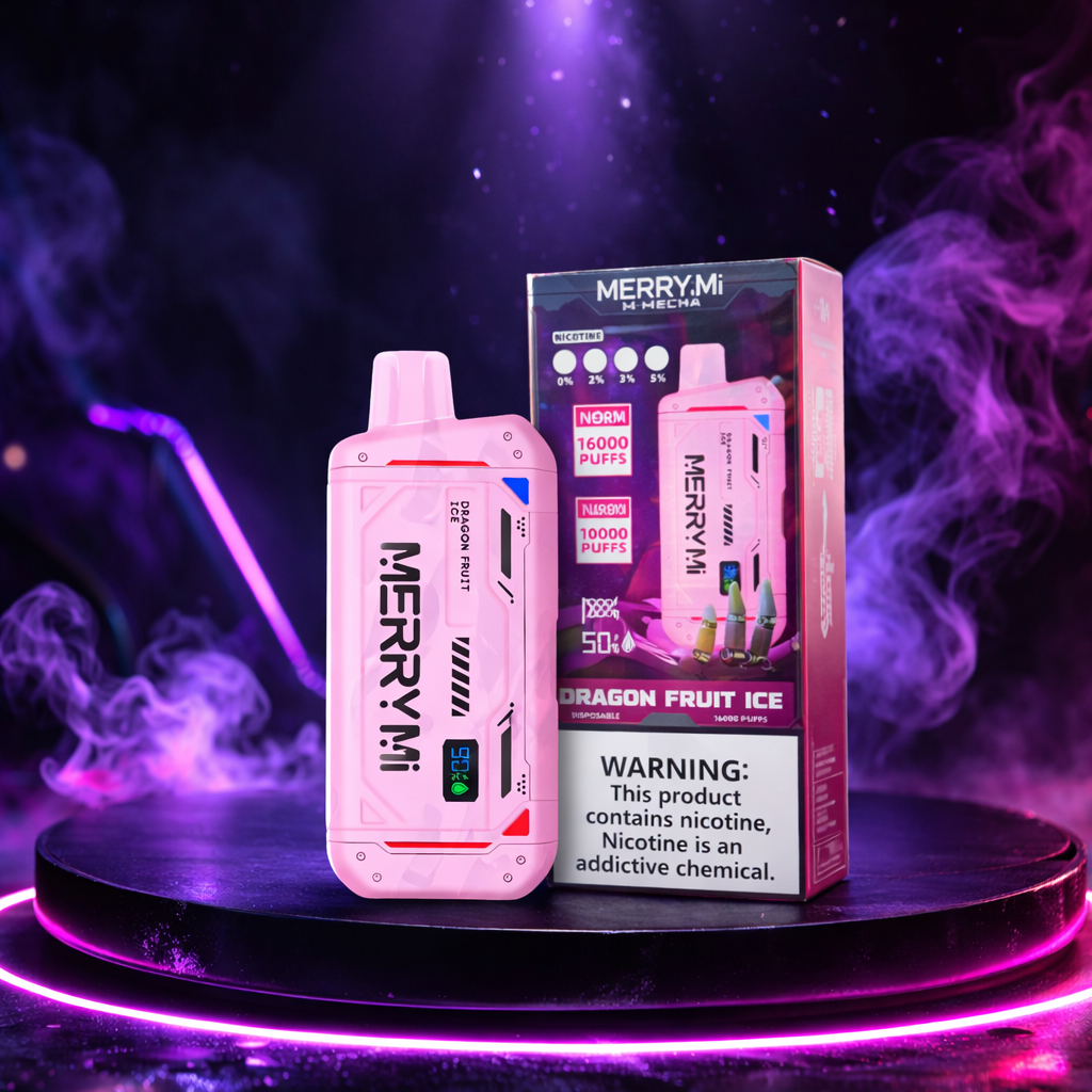 MerryMi M-Mecha 16K - Cigarrillo electrónico desechable con 16000 caladas y sabor Dragon Fruit Ice