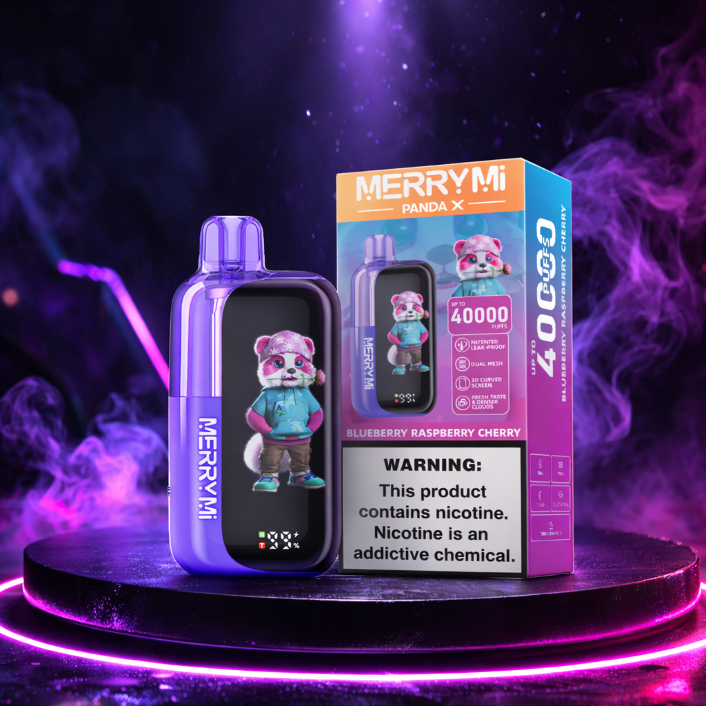 MerryMi Panda X 40K - Vaper desechable con 40000 caladas, sabores vaper Blueberry Raspberry